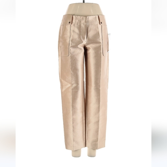 J. Crew Pants - J. Crew Rose Gold Cropped Metallic Trousers